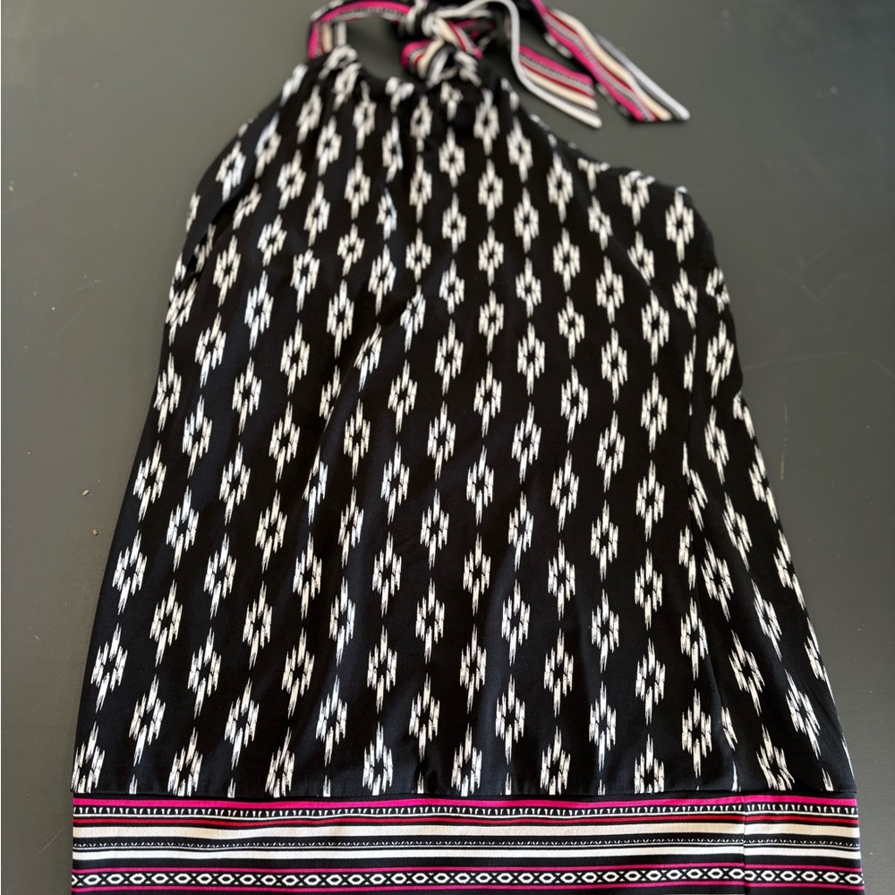 Black and White Patterned Halter Top